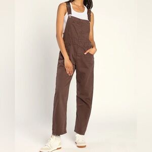 We The Free Ziggy Brown Denim Overalls